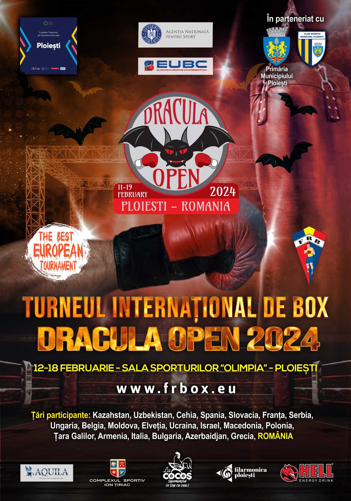 Record number of participants at Dracula Open Tournament: 350 boxers from 22 countries
