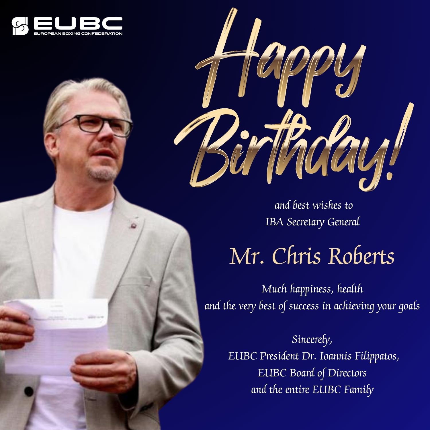 Happy Birthday & Best Wishes to IBA Secretary General Mr. Chris Roberts